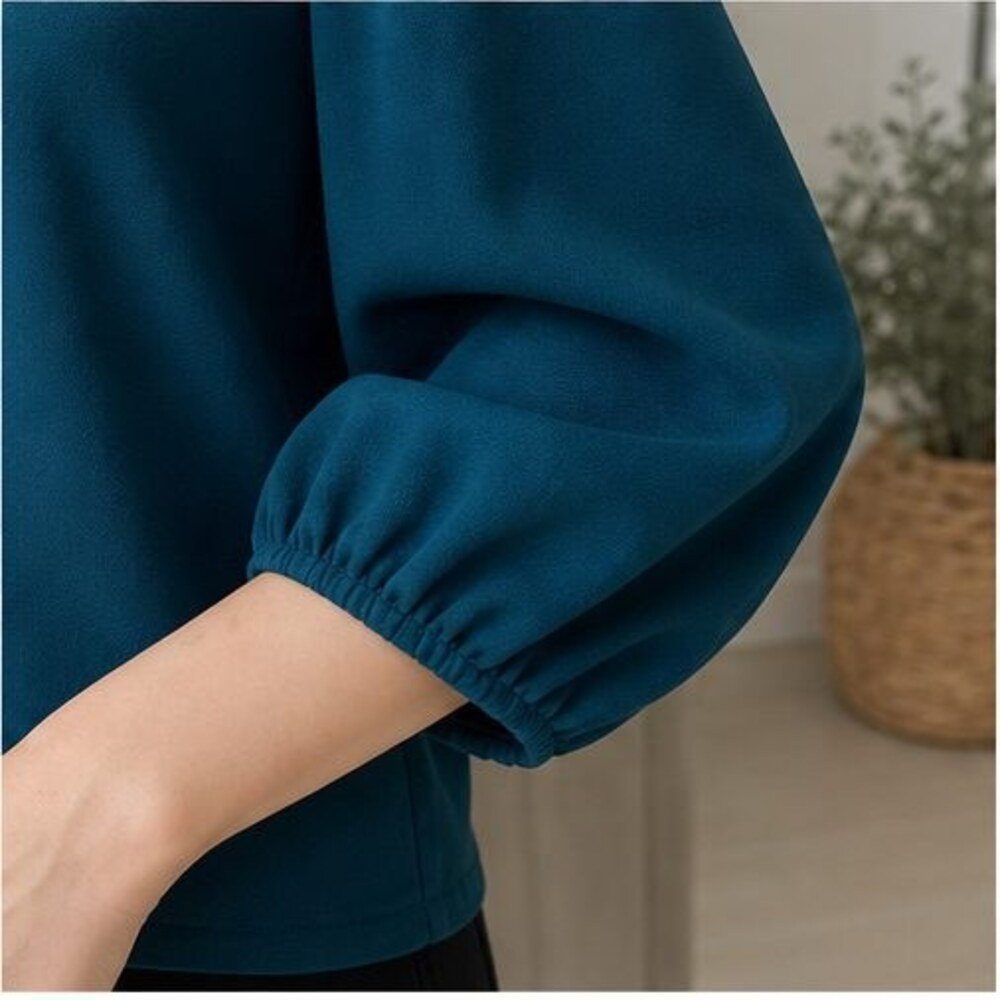 Teal Ruffle Blouse - Picture 5 of 6
